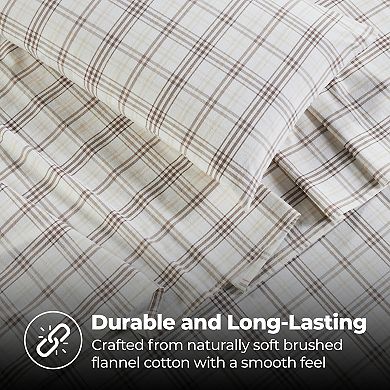 SUPERIOR Plaid Flannel Cotton Deep Pocket Sheet Set