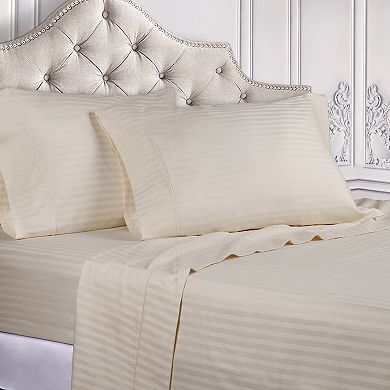 SUPERIOR Egyptian Cotton 400 Thread Count Striped Deep Pocket Sheet Set with Pillowcases