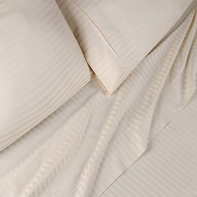 SUPERIOR Egyptian Cotton 400 Thread Count Striped Deep Pocket Sheet Set with Pillowcases