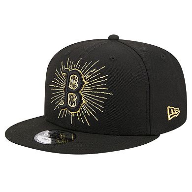 Men's New Era Black Boston Red Sox Metallic Logo 9FIFTY Snapback Hat