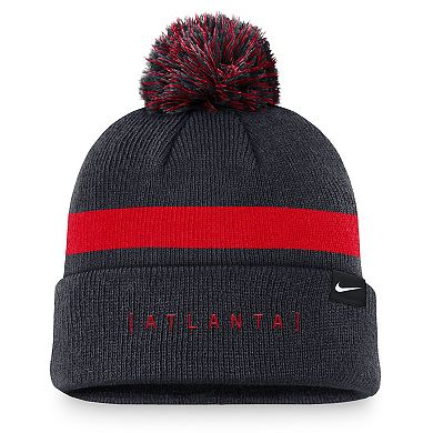 Men's Nike Navy Atlanta Braves Hometown Peak Cuffed Knit Hat with Pom