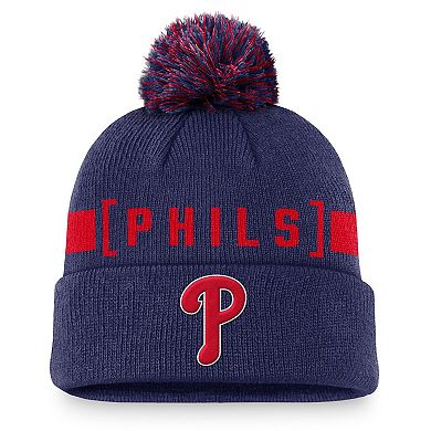 Men's Nike Red Philadelphia Phillies Hometown Peak Cuffed Knit Hat with Pom