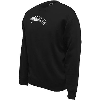 Unisex Stadium Essentials  Black Brooklyn Nets Origins Script Pullover Sweatshirt