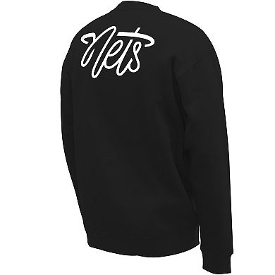 Unisex Stadium Essentials  Black Brooklyn Nets Origins Script Pullover Sweatshirt