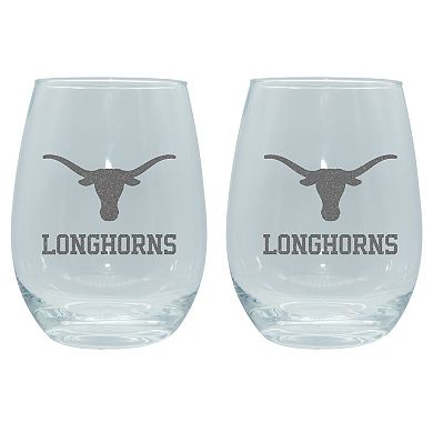 The Memory Company Texas Longhorns 2-Pack 15oz. Stemless Wine Glass Set