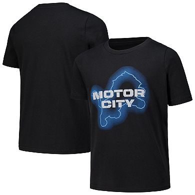 Youth Black Detroit Lions Motor City T-Shirt