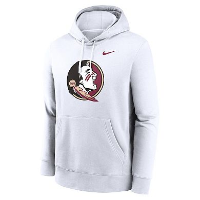 Men's Nike White Florida State Seminoles Primetime Evergreen Club Fleece Pullover Hoodie