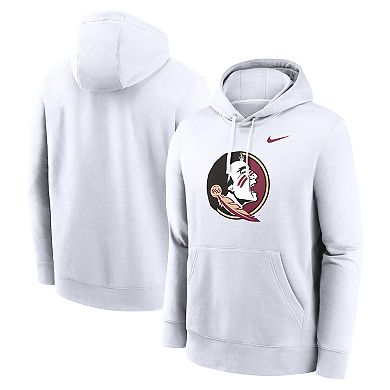 Men's Nike White Florida State Seminoles Primetime Evergreen Club Fleece Pullover Hoodie