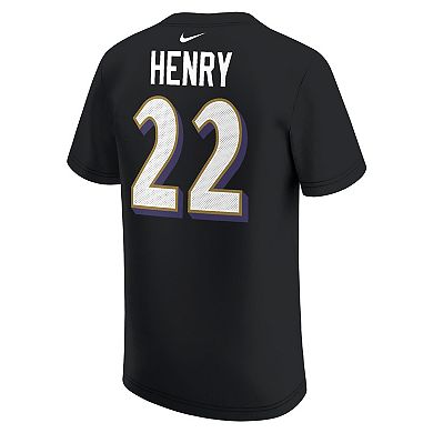 Youth Nike Derrick Henry Black Baltimore Ravens Player Name & Number T-Shirt