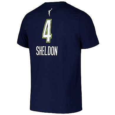 Unisex Nike Jacy Sheldon Navy Dallas Wings 2024 WNBA Draft Name & Number T-Shirt