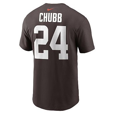 Men's Nike Nick Chubb  Brown Cleveland Browns  Player Name & Number T-Shirt