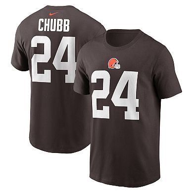 Men's Nike Nick Chubb  Brown Cleveland Browns  Player Name & Number T-Shirt