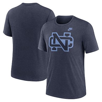 Men's Nike Heather Navy North Carolina Tar Heels Blitz Evergreen Legacy Primary Tri-Blend T-Shirt