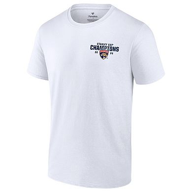 Men's Fanatics  White Florida Panthers 2024 Stanley Cup Champions Jersey Roster T-Shirt