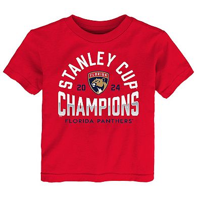 Toddler Fanatics  Red Florida Panthers 2024 Stanley Cup Champions Signature Roster T-Shirt