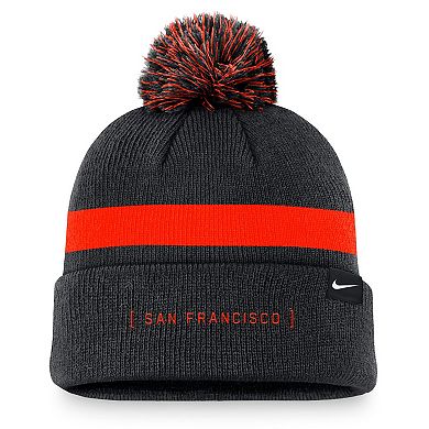 Men's Nike Black San Francisco Giants Hometown Peak Cuffed Knit Hat with Pom