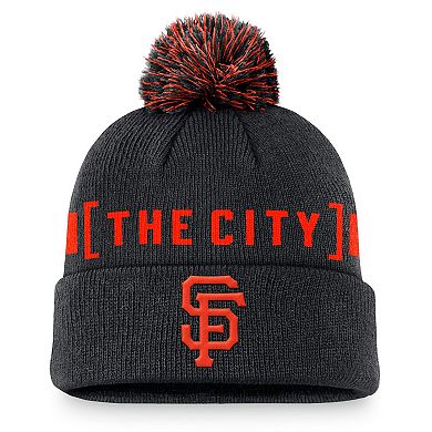 Men's Nike Black San Francisco Giants Hometown Peak Cuffed Knit Hat with Pom