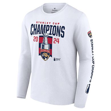 Men's Fanatics  White Florida Panthers 2024 Stanley Cup Champions Long Sleeve T-Shirt