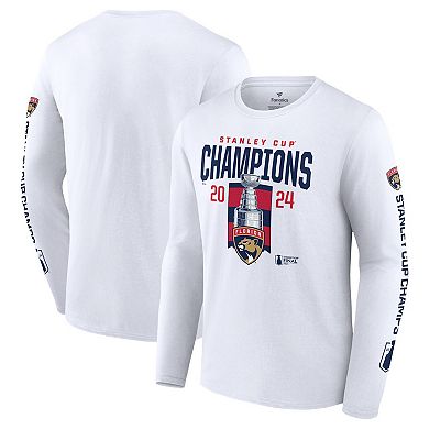 Men's Fanatics  White Florida Panthers 2024 Stanley Cup Champions Long Sleeve T-Shirt