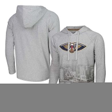 Men's Stadium Essentials Heather Gray New Orleans Pelicans Atrium Raglan Long Sleeve Hoodie T-Shirt