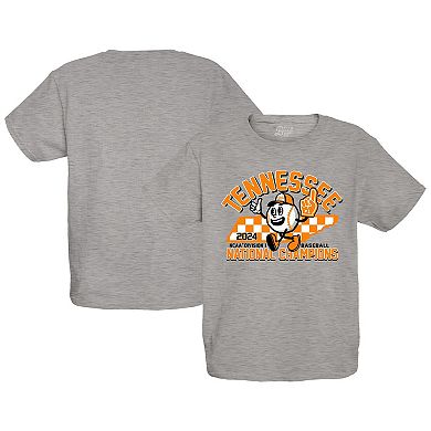 Youth Blue 84 Gray Tennessee Volunteers 2024 NCAA Men's Baseball College World Series Champions Mascot T-Shirt