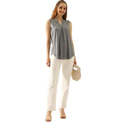 Fashnzfab Full Size Notched Sleeveless Top