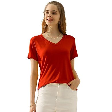 Fashnzfab Full Size V-neck Short Sleeve T-shirt