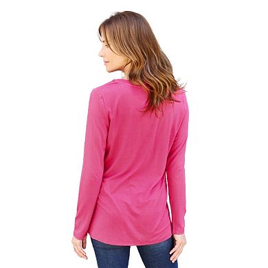 Fashnzfab Full Size V-neck Long Sleeve Top