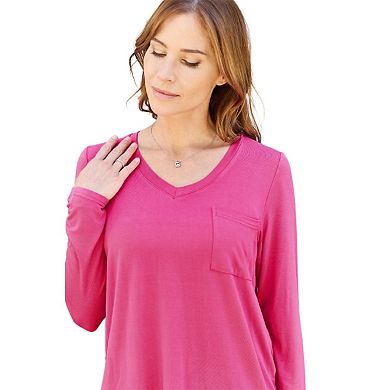 Fashnzfab Full Size V-neck Long Sleeve Top