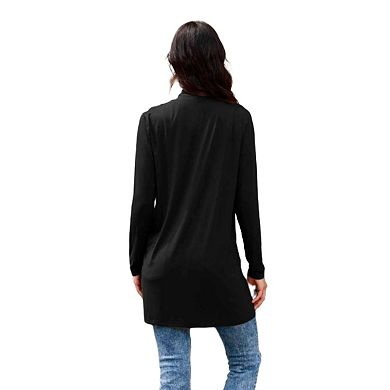 Fashnzfab Full Size Open Front Long Sleeve Cardigan With Pockets