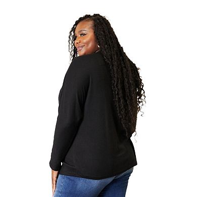 Fashnzfab Seam Detail Round Neck Long Sleeve Top