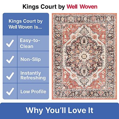 Well Woven Kings Court Zazzu Multi Traditional Medallion Area Rug