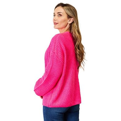 Fashnzfab Rib-knit Open Front Drop Shoulder Cardigan