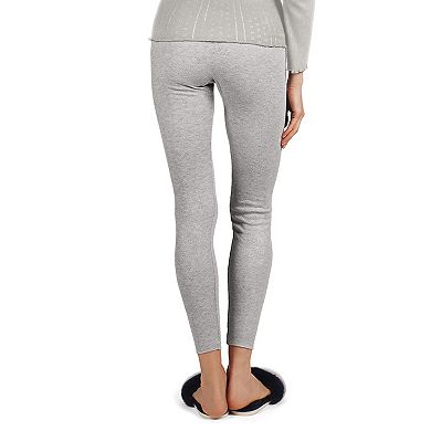 Women's 100% Cotton Pointelle Rib Knit Seamless Leggings