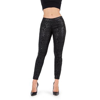 Chic & Elegant Glossy Floral Ornate Damask Leggings