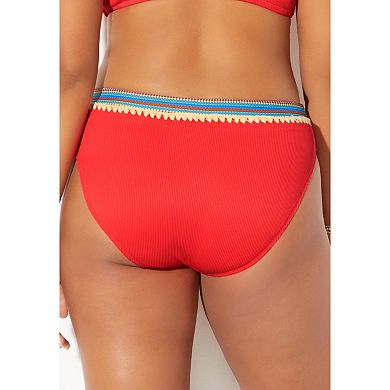 Swimsuits For All Women's Plus Size Mentor Ribbed High Waist Bikini Bottom