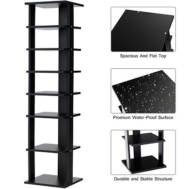 7-tiers Vertical Wooden Space Saving Shoe Rack For Front Door