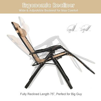 Oversize Lounge Chair With Cup Holder Of Heavy Duty For Outdoor