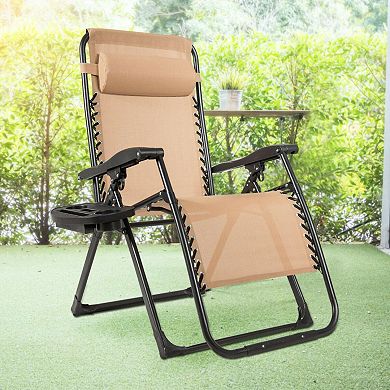 Oversize Lounge Chair With Cup Holder Of Heavy Duty For Outdoor