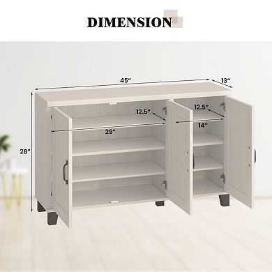 3-door Buffet Sideboard With Adjustable Shelves And Anti-tipping Kits