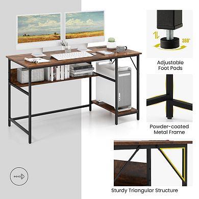 55 Inches Computer Desk With Charging Station