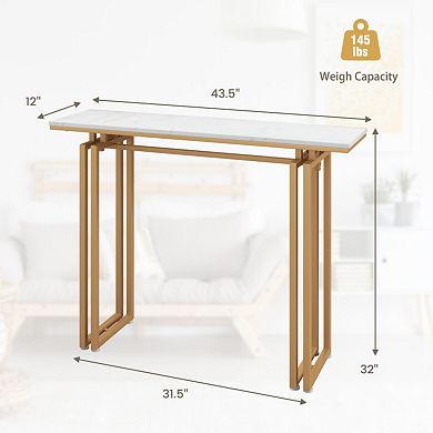 43.5 Inch Console Table With Heavy-duty Metal Frame