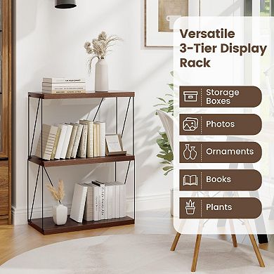 3-tier Multipurpose Display Rack With Metal Frame