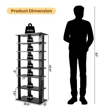 Patented 7 Tiers Vertical Shoe Rack For Front Door