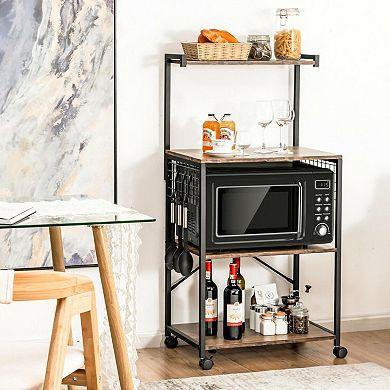 4-tier Kitchen Baker's Rack On Wheels