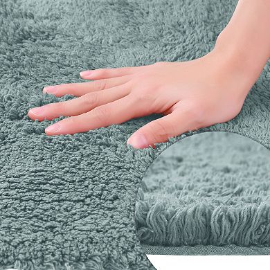 100% Cotton Mat Rug Plush Water Absorbent Luxury Rectangular For Bathroom Vanity, Shower