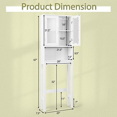 Over The Toilet Bathroom Storage Cabinet With Adjustable Shelf