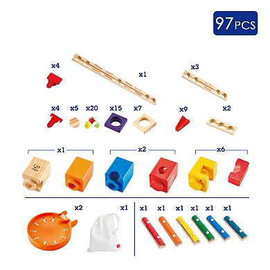 Hape Quadrilla Wooden Marble Run Construction Playset