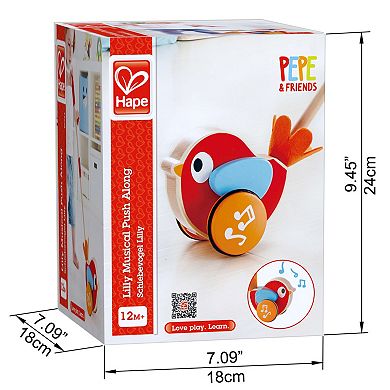 Hape Lilly Musical Push-Along Wooden Bird Toy