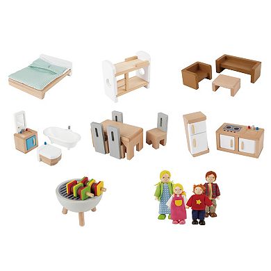 Hape Doll Family Mansion Wooden Dollhouse Play Set